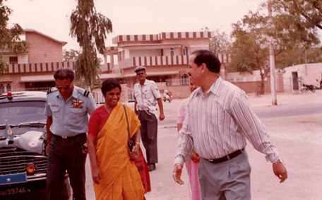Group portrait in the courtyard