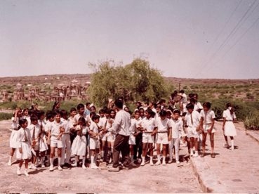 Students seated on the rocks of Jodhpur