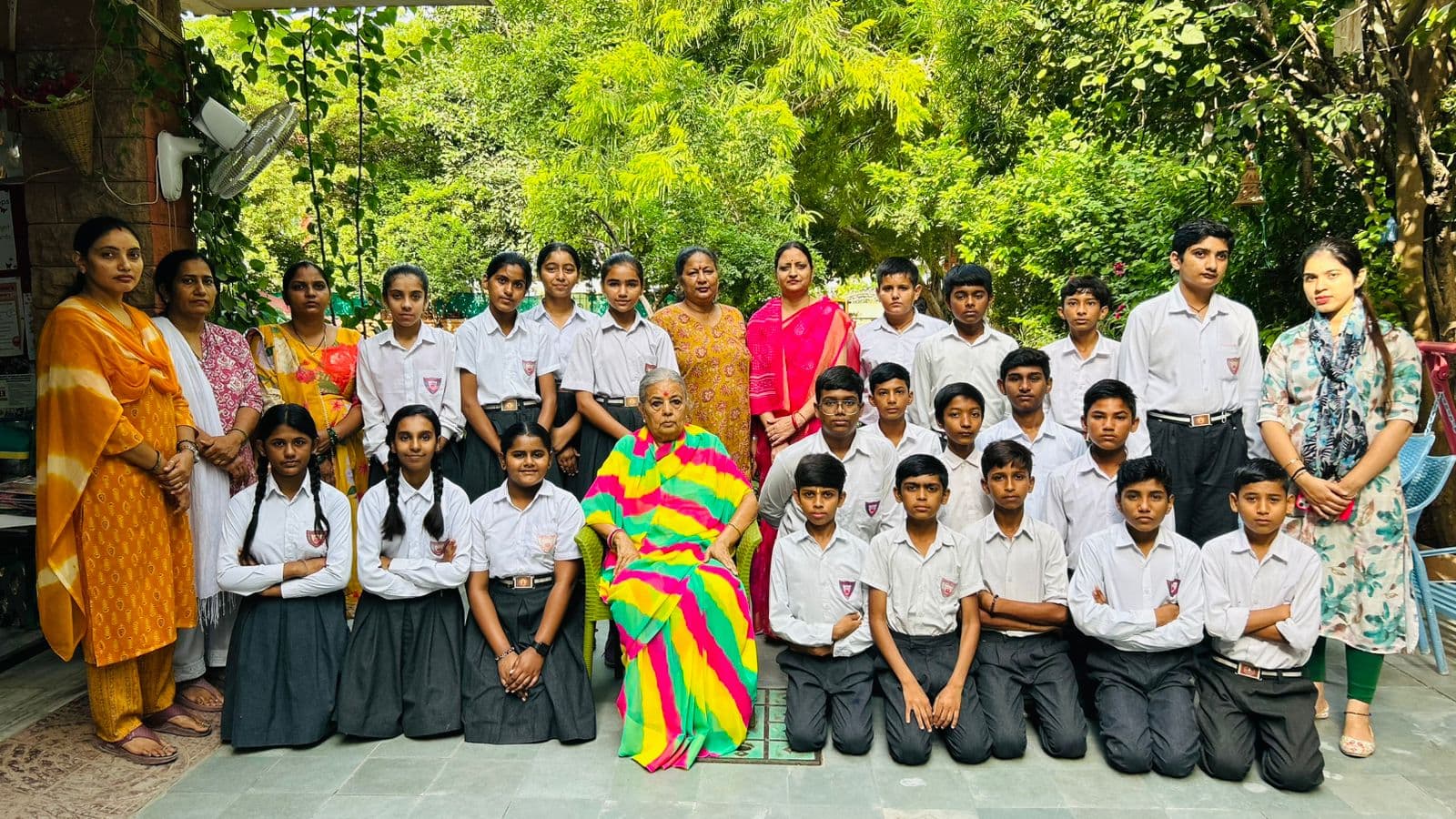 Senior students — Class VIII in the garden